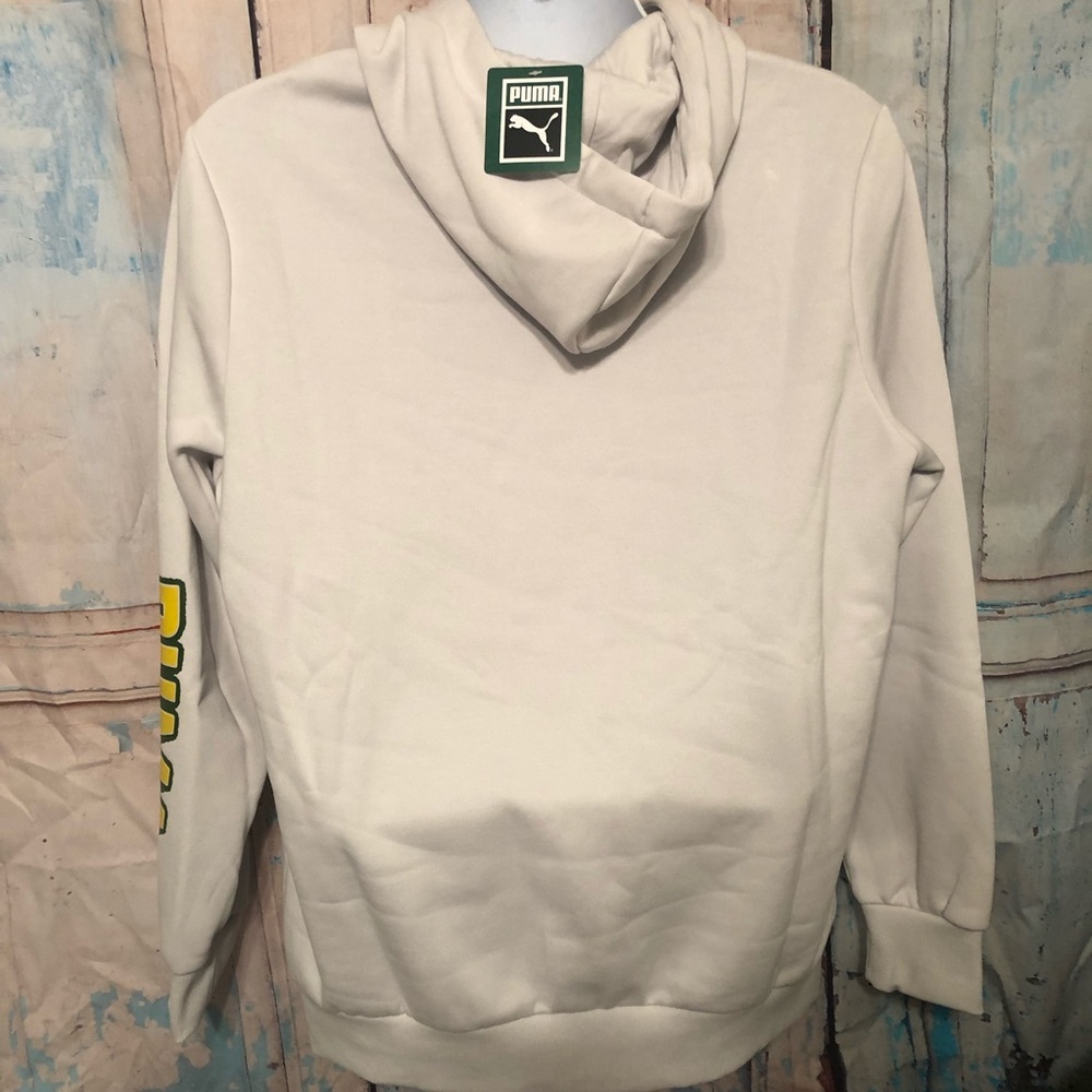 Puma Mens White Gray Nimbus Cloud Cash Only Hoodie Sweatshirt Sz Large - Picture 3 of 7